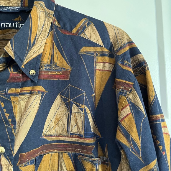 Vintage Sailboat Long Sleeve Button Down Shirt Large - Picture 6 of 12